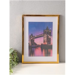 Фоторамка для фото 30×40 см, с паспарту 21×30 см, Lumo, золото