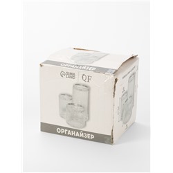 УЦЕНКА Органайзер для ватных палочек и дисков, с крышкой, 3 секции, 14×14×13 см, прозрачный