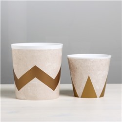 Набор кашпо для цветов 2 в 1 «Стильная геометрия», 0.8 и 1.6 л, 11×12 и 14×14 см