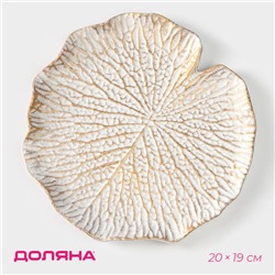Блюдо для фруктов Доляна «Кувшинка», 20×19 см, белое