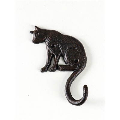 Настенный крючок декоративный «Кошечка», чугун, 9×3×18 см