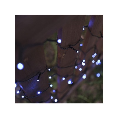 Гирлянда «Нить» 10 м, IP44, тёмная нить, 100 LED, свечение синее, 8 режимов, 220 В