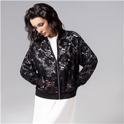 Бомбер , расшитый пайетками, Секрет смелости (чёрный)