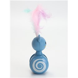 Игрушка-неваляшка с пером под лакомство, 11×6 см, Микс цветов