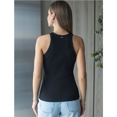 Топ из трикотажа в широкий рубчик