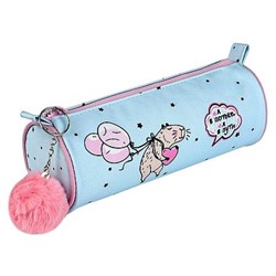 Пенал-тубус 200х70х70 мм 72128 "КАПИБАРА НА ВОЗДУШНЫХ ШАРИКАХ" полиэстер, брелок в комплекте Феникс
