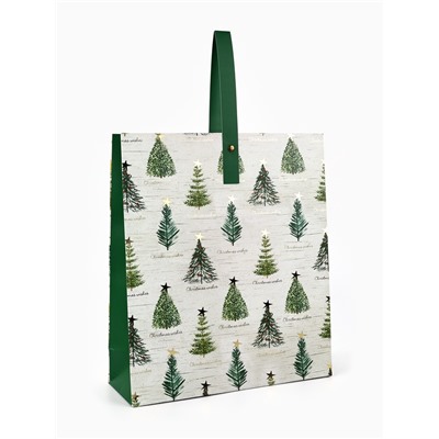 Пакет подарочный новогодний ламинированный «Новогодняя звезда», M 30×26×9 см