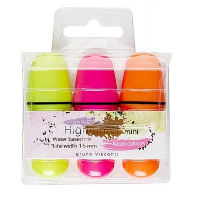 Набор текстовыделителей 3цв "Primavera Mini" европодвес (желтый,розовый,оранжевый) 22-0184 Bruno Visconti