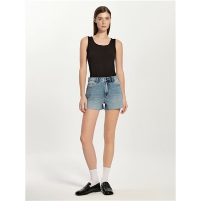 CONTE CON-755 Джинсовые шорты с эффектом потёртостей и необработанным краем