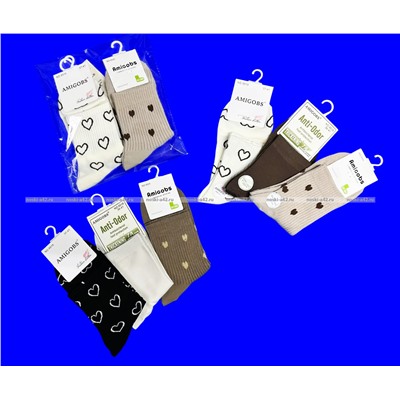 3 ПАРЫ - ПОДАРОЧНЫЙ НАБОР носки женские AMIGOBS АССОРТИ рисунков