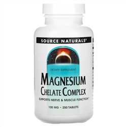 Source Naturals, комплекс хелата магния, 100 мг, 250 таблеток