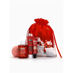 Новогодний подарочный набор косметики в мешке, домики, URAL LAB