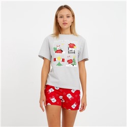 Пижама женская (футболка и шорты) KAFTAN «Мишки» размер 52-54