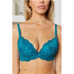 Бюстгальтер кружевной HoneyFormat 8038 с формованной чашей (Изумрудный)
