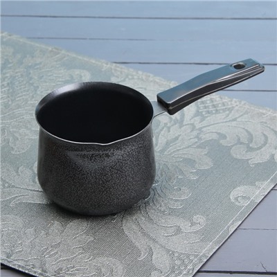 Турка «Мортен», 500 мл, 20×9.5×7.5 см, пластиковая ручка, антипригарное покрытие, чёрная