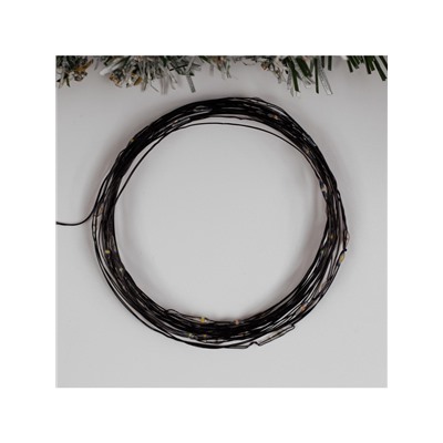 Гирлянда «Нить» 5 м роса, IP20, чёрная нить, 50 LED, 2 режима, батарейки AAх3 (не в комплекте), свечение мульти