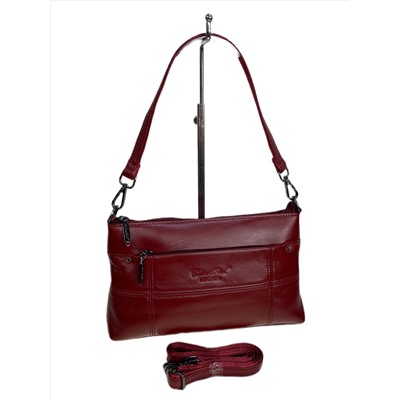 Женская сумка из натуральной кожи, цвет бордовый