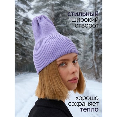 Шапка женская MINAKU, размер 52-56, цвет лаванда