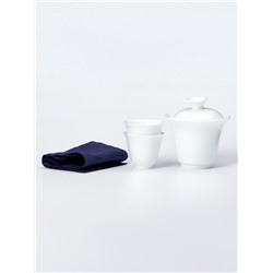 Набор для чайной церемонии ДЖЕКИЧАЙ «Мисава», 4 предмета, на 2 персоны, чашка 40 мл, чайник 150 мл, керамика, белый
