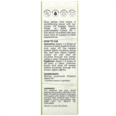 Sky Organics, органическое касторовое масло, сыворотка для ресниц, 30 мл (1 жидк. унция)