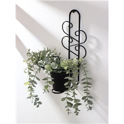 Подвес для кашпо настенный «Узор», d=16 см, чёрный