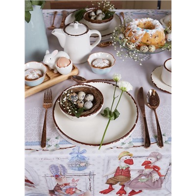 Скатерть «Этель. Пасхальные Тильды», 110×147 см, 100% хлопок, саржа 190 г/м²