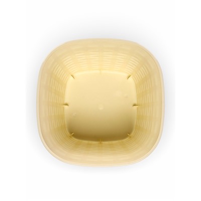 Кашпо для цветов «Ротанг», 2.3 л, 17.8×17.8×13.2 см, пластиковое, с поддоном, бежевое