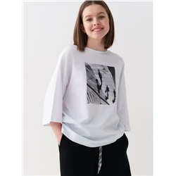 Фуфайка трикотажная для девочек (футболка с длинными рукавами)