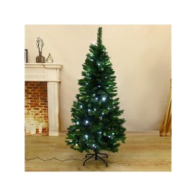 Ёлка светодиодная «Эксклюзив цветные огоньки» 140 см, диаметр нижнего яруса 70 см, 380 ПВХ веток, 9 режимов, свечение мульти