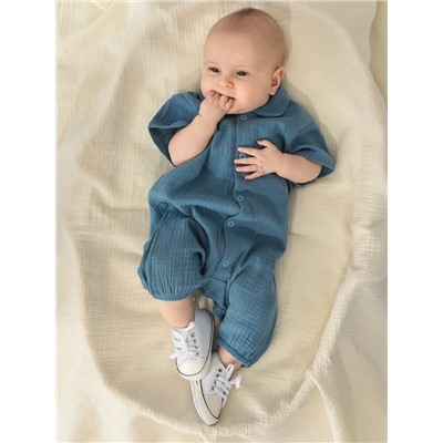 Комбинезон Крошка Я Муслин,р. 62-68, синий