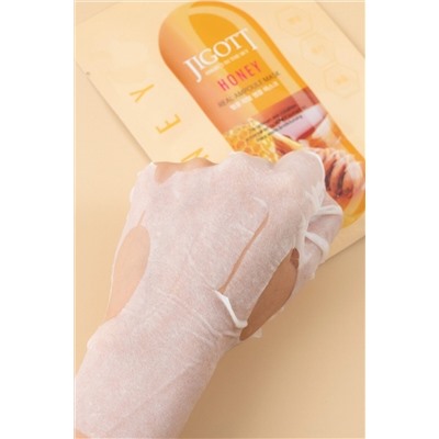 Jigott Ампульная тканевая маска с прополисом и мёдом / Honey Real Ampoule Mask, 27 мл УЦЕНКА KRISTALLER, 1217347