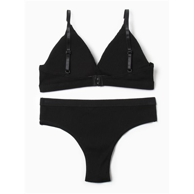 Комплект нижнего белья женский (топ, трусы) Collorista, чёрный, размер 44-46