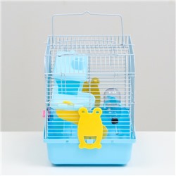 Клетка для грызунов «Пижон», укомплектованная, 27×21×26 см, голубая