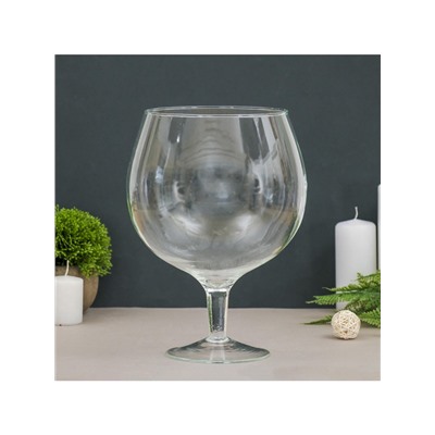 Ваза «Натали-1», бренди на средней ножке, 3 л, d=15 см, 27×18 см, стекло, прозрачная