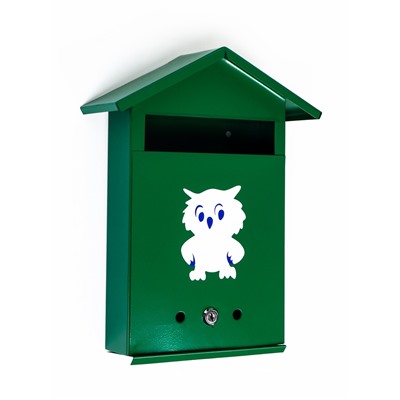 Ящик почтовый с замком, вертикальный, «Филин», зелёный