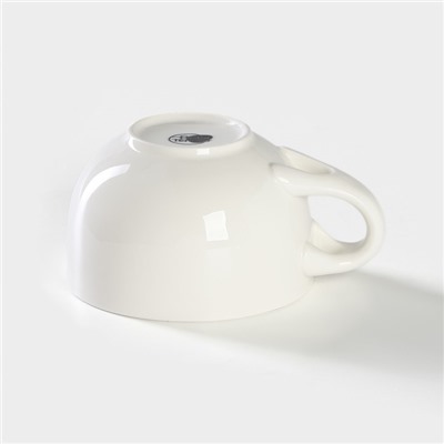 Супница BellaTenero, 450 мл, 15×11.5×7.5 см, с ложкой, на бамбуковой подставке, фарфор, белая