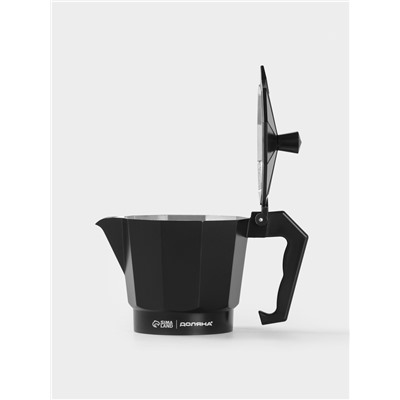 Кофеварка гейзерная Доляна Alum black, на 6 чашек, 300 мл, цвет чёрный
