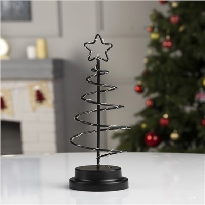 Светодиодная фигура «Ёлка чёрная» 12×25×12 см, металл, батарейки АААх3 (не в комплекте), свечение тёплое белое