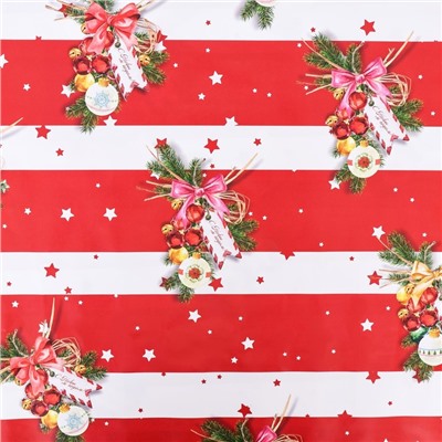 Бумага упаковочная новогодняя глянцевая «Бирки», 70×100 см, 1 лист