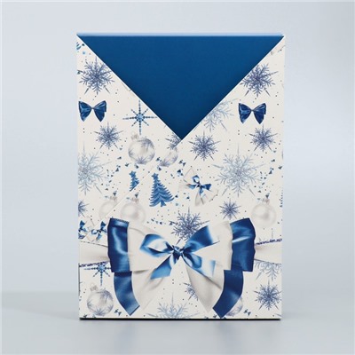 Коробка подарочная новогодняя складная «Новогодний бант», 21×15×5 см