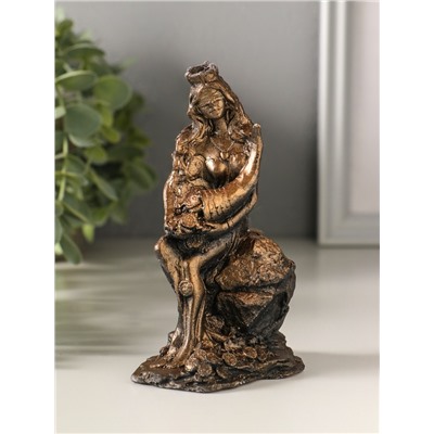 Фигурка «Богиня с рогом изобилия», 13×8×4 см, гипс под бронзу винтаж