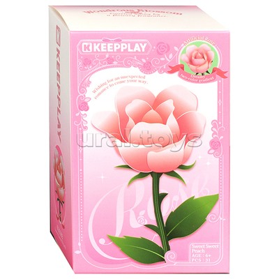 Конструктор "Роза розовая" (31 дет.)