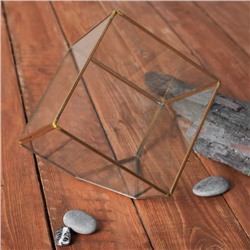 Флорариум каркас, 14.5×14.5 см, стекло, золото