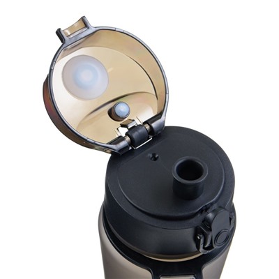 Бутылка для воды, 600 мл, с поильником, черная