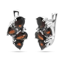 Серьги из серебра гранат, Полли