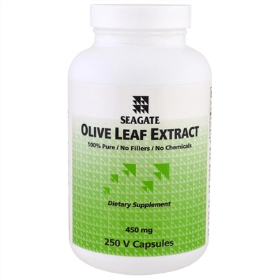 Seagate, Olive Leaf Extract, 450 mg, 250 V Capsules