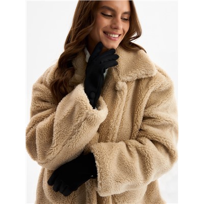 Перчатки женские, безразмерные, без утеплителя, цвет чёрный