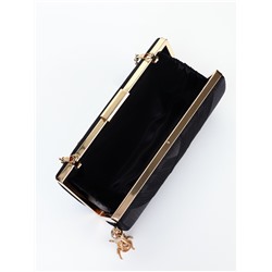 Сумка-клатч женская вечерняя на фермуаре, жёсткий корпус, с золотистой кисточкой, чёрная