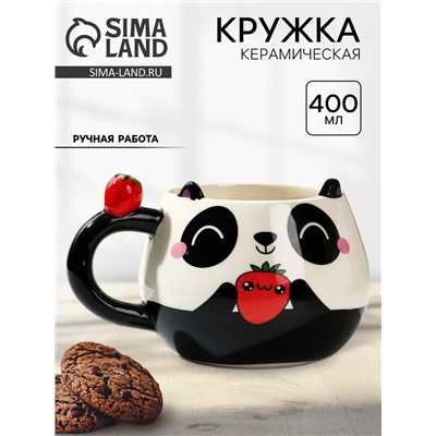 Кружка чайная керамическая «Жду чудо», 400 мл, ручная работа