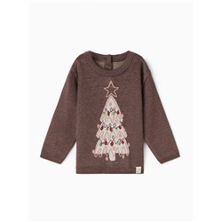Джемпер вязаный «Крошка Я. Новогодние игрушки», рост 86-92 см, коричневый